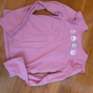 Janie and Jack Pink Long Sleeve Tee with Animal Graphics